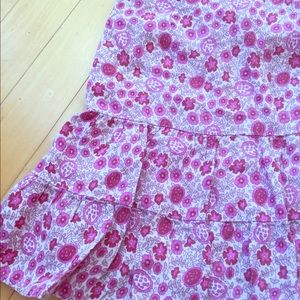 Pink floral ruffle skirt